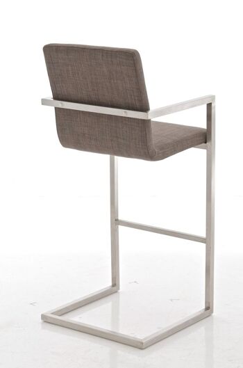 Tabouret de bar Phoenix, tissu Gris 60x50x112 Gris Matière acier inoxydable 3