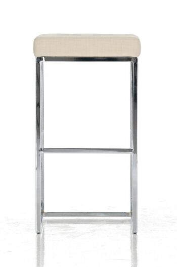 Tabouret de bar Lugano C77 tissu crème 45x41x77 crème Matière Métal chromé 2