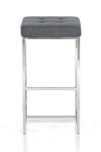 Tabouret de bar Lugano C77 tissu gris foncé 45x41x77 gris foncé Matière Métal chromé 2