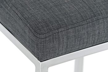 Tabouret de bar Lugano C77 tissu gris foncé 45x41x77 gris foncé Matière Métal chromé 4