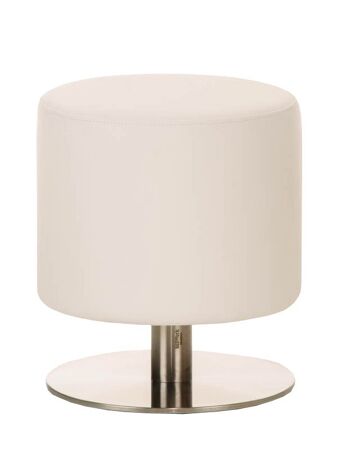 Tabouret Manau simili cuir E47 blanc 38x38x47 blanc simili cuir inox