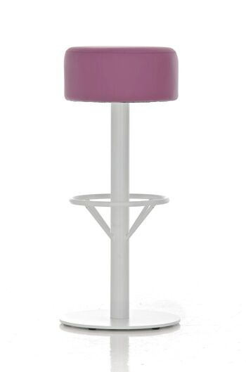 Tabouret de bar Pisa W85 violet 38x38x85 métal simili cuir violet 2