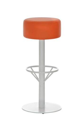 Tabouret de bar Pisa W76 orange 38x38x76 métal simili cuir orange 1