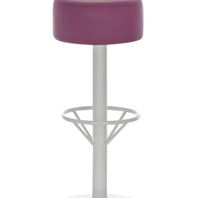 Taburete de bar Pisa W76 violeta 38x38x76 cuero artificial violeta metal