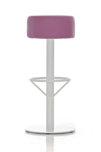 Tabouret de bar Pisa W76 violet 38x38x76 simili cuir violet métal 2