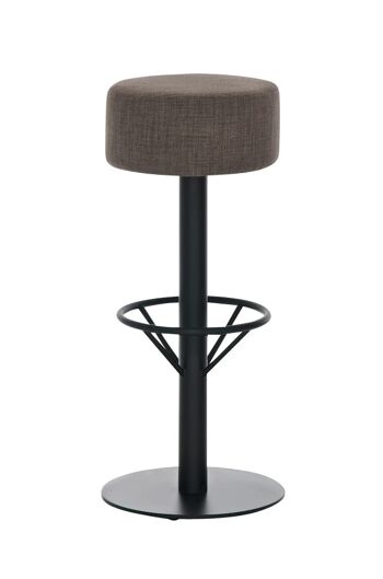 Tabouret de bar Pisa B76 tissu Gris 38x38x76 Gris Matière métal 1