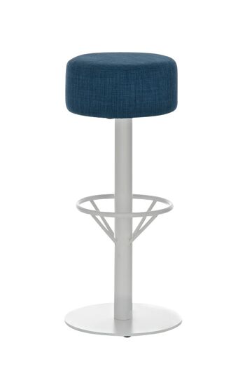 Tabouret de bar Pisa W76 tissu bleu 38x38x76 bleu Matière métal 1