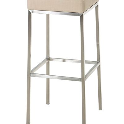 Tabouret de bar Montreal E80 tissu crème 37x37x80 crème Matière métal