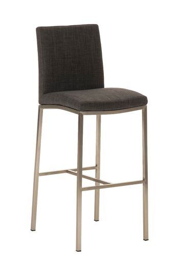 Tabouret de bar Freeport tissu gris foncé 49x40x110 gris foncé Matière acier inoxydable 1