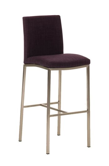 Tabouret de bar Freeport tissu violet 49x40x110 violet Matière acier inoxydable 1