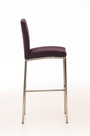 Tabouret de bar Freeport tissu violet 49x40x110 violet Matière acier inoxydable 3