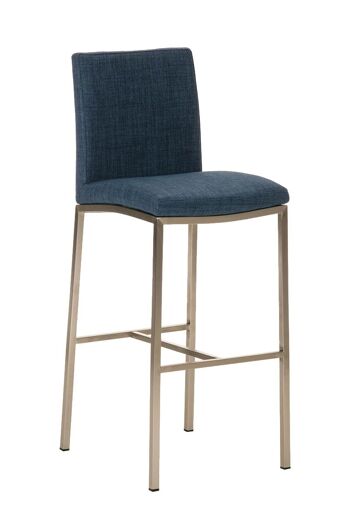 Tabouret de bar Freeport tissu bleu 49x40x110 bleu Matière acier inoxydable 1