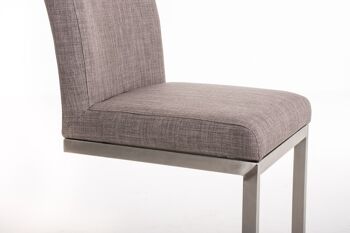 Tabouret de bar Paros tissu Gris 48x42x104 Gris Matière acier inoxydable 5