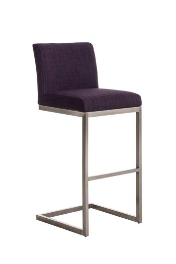 Tabouret de bar Paros tissu violet 48x42x104 violet Matière acier inoxydable 1