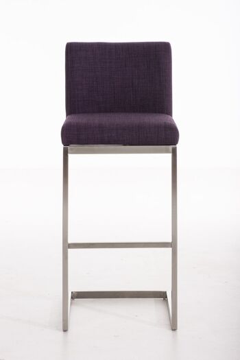 Tabouret de bar Paros tissu violet 48x42x104 violet Matière acier inoxydable 2