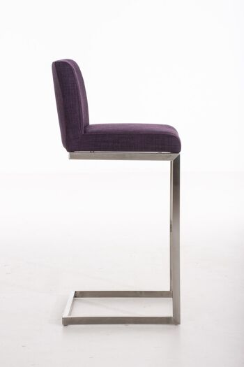 Tabouret de bar Paros tissu violet 48x42x104 violet Matière acier inoxydable 3