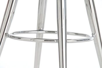 Tabouret de bar Florence tissu C76 blanc 34,5x34,5x76 métal blanc Métal chromé 4