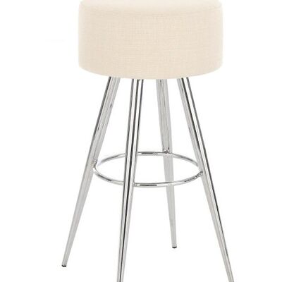 Bar stool Florence fabric C76 cream 34.5x34.5x76 cream metal Chromed metal