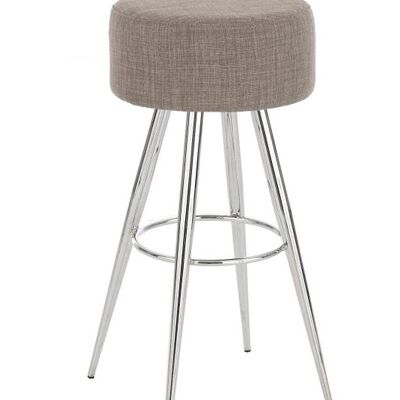 Tabouret de bar Florence tissu C76 Gris 34,5x34,5x76 Métal gris Métal chromé