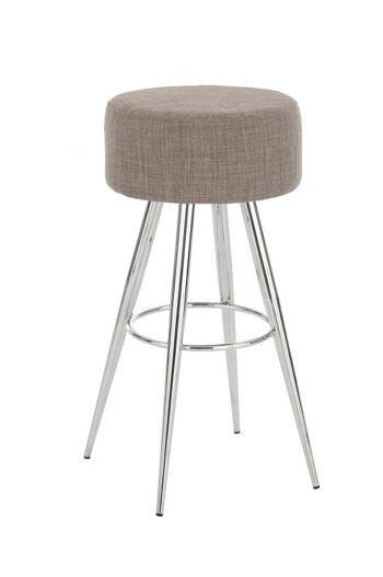 Tabouret de bar Florence tissu C76 Gris 34,5x34,5x76 Métal gris Métal chromé 1