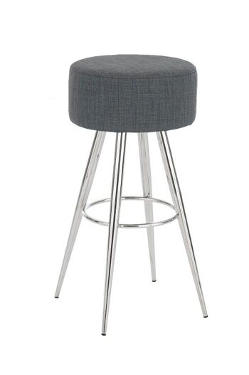 Tabouret de bar Florence tissu C76 gris foncé 34,5x34,5x76 métal gris foncé Métal chromé 1