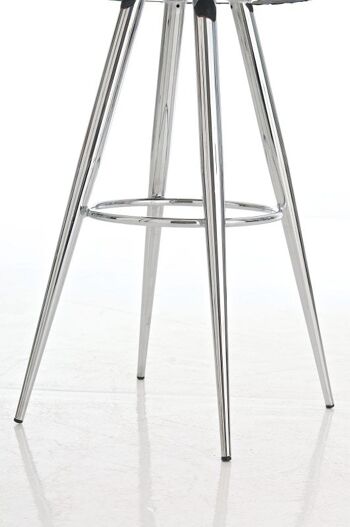 Tabouret de bar Florence tissu C76 gris foncé 34,5x34,5x76 métal gris foncé Métal chromé 4