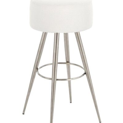 Bar stool Florence fabric E76 white 34.5x34.5x76 white  stainless steel