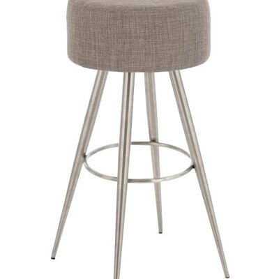 Tabouret de bar Florence tissu E76 Gris 34,5x34,5x76 Acier inoxydable gris