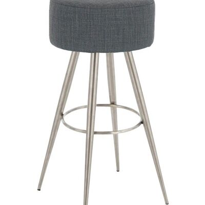 Tabouret de bar Florence tissu E76 gris foncé 34,5x34,5x76 acier inoxydable gris foncé