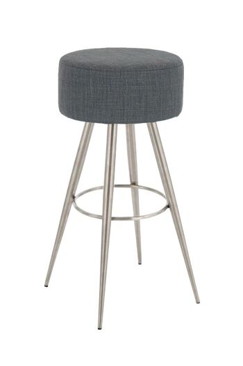 Tabouret de bar Florence tissu E76 gris foncé 34,5x34,5x76 acier inoxydable gris foncé 1