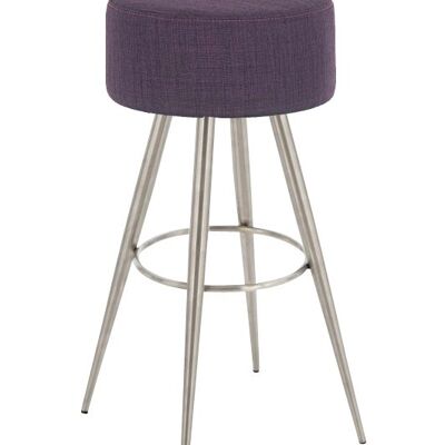 Tabouret de bar Florence tissu E76 violet 34,5x34,5x76 violet acier inoxydable