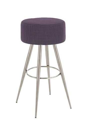 Tabouret de bar Florence tissu E76 violet 34,5x34,5x76 violet acier inoxydable 1