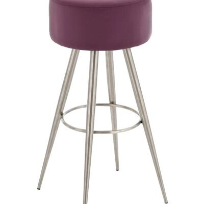 Tabouret de bar Florence E76 violet 34x34x76 violet acier inoxydable acier inoxydable