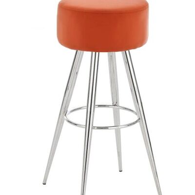 Taburete de bar Florence C76 naranja 34x34x76 polipiel naranja Metal cromado