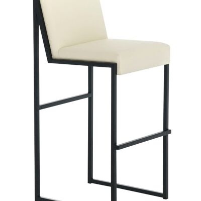 Tabouret de bar Timor B75 crème 50x43x104 similicuir crème acier inoxydable