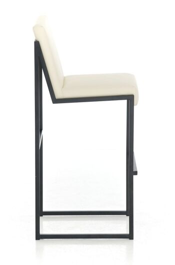 Tabouret de bar Timor B75 crème 50x43x104 similicuir crème acier inoxydable 3