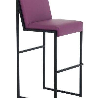 Taburete de bar Timor B75 violeta 50x43x104 cuero artificial violeta acero inoxidable