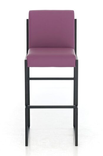 Tabouret de bar Timor B75 violet 50x43x104 cuir artificiel violet acier inoxydable 2