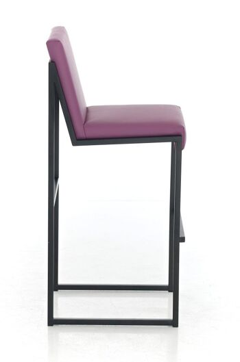 Tabouret de bar Timor B75 violet 50x43x104 cuir artificiel violet acier inoxydable 3