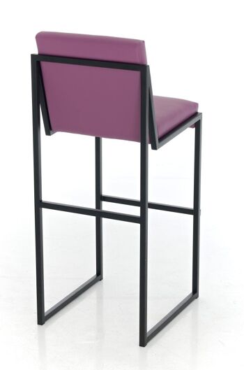 Tabouret de bar Timor B75 violet 50x43x104 cuir artificiel violet acier inoxydable 4