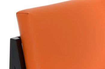 Tabouret de bar Timor B75 orange 50x43x104 simili cuir orange acier inoxydable 5