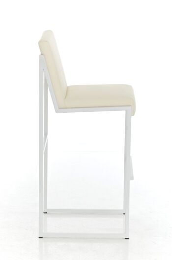 Tabouret de bar Timor W75 crème 50x43x104 similicuir crème acier inoxydable 3