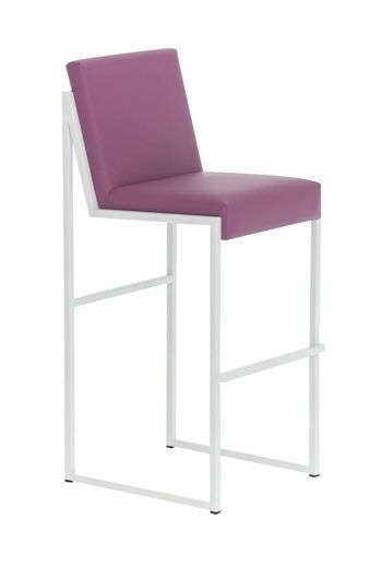 Tabouret de bar Timor W75 violet 50x43x104 cuir artificiel violet acier inoxydable 1