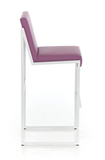 Tabouret de bar Timor W75 violet 50x43x104 cuir artificiel violet acier inoxydable 3