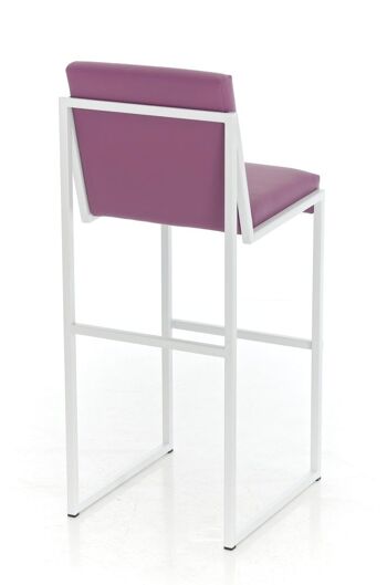 Tabouret de bar Timor W75 violet 50x43x104 cuir artificiel violet acier inoxydable 4