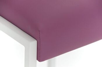 Tabouret de bar Timor W75 violet 50x43x104 cuir artificiel violet acier inoxydable 7