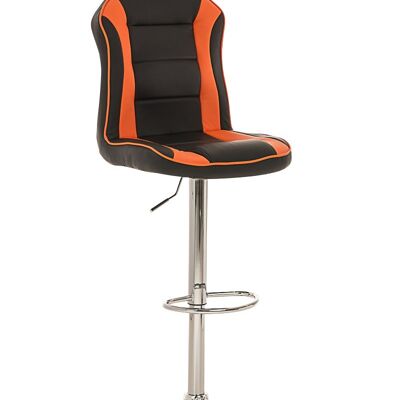 Racing Barhocker Hamilton schwarz orange 58x42x112 orange Kunstleder Verchromtes Metall