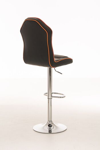 Tabouret de bar Racing Hamilton noir orange 58x42x112 cuir artificiel orange Métal chromé 4