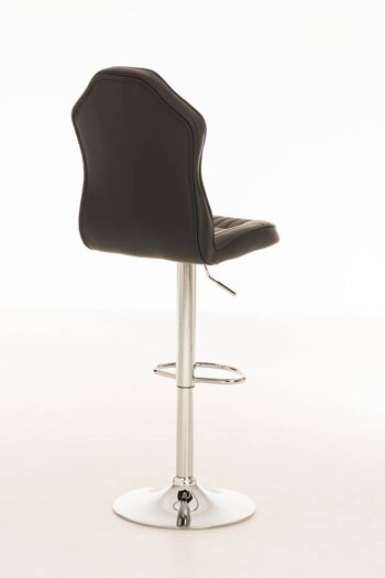 Tabouret de bar Racing Alonso noir noir 58x42x112 cuir artificiel noir noir Métal chromé 4