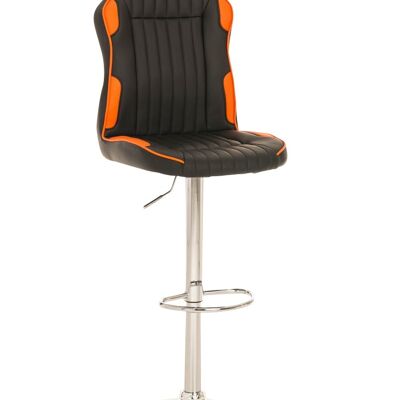 Racing bar stool Alonso black orange 58x42x112 orange artificial leather Chromed metal